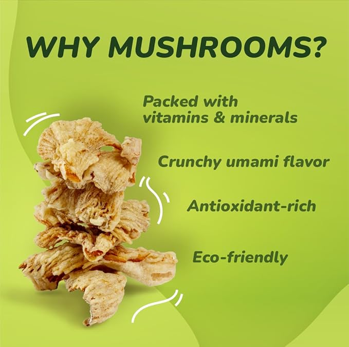 EVIL SNACKS Crunchy Mushroom Chips - SHROOM ORIGINAL Flavor, Non-GMO, Plant-Based, Vegan - Nutrient-Packed, On-the-Go Snack - 1 Oz (6 Pack)