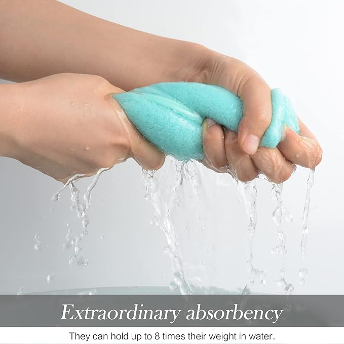 SINLAND Microfiber Face Cloths Reusable Makeup Remover Washcloths Super Soft and Absorbent Fingertip Face Towels for Sensitive Skin Women 12 x 12 Inch 6 Pack