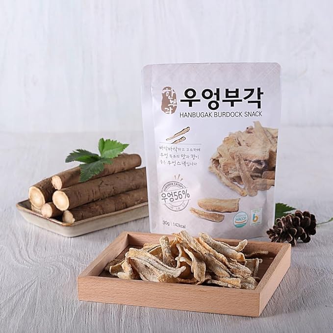 [HANBUGAK] Burdock Snack, Crispy Burdock Chips, Burdock Bugak, Korean Traditional Snack, No Artificial Preservatives, 5.29 oz (1.05 oz X 5ea)