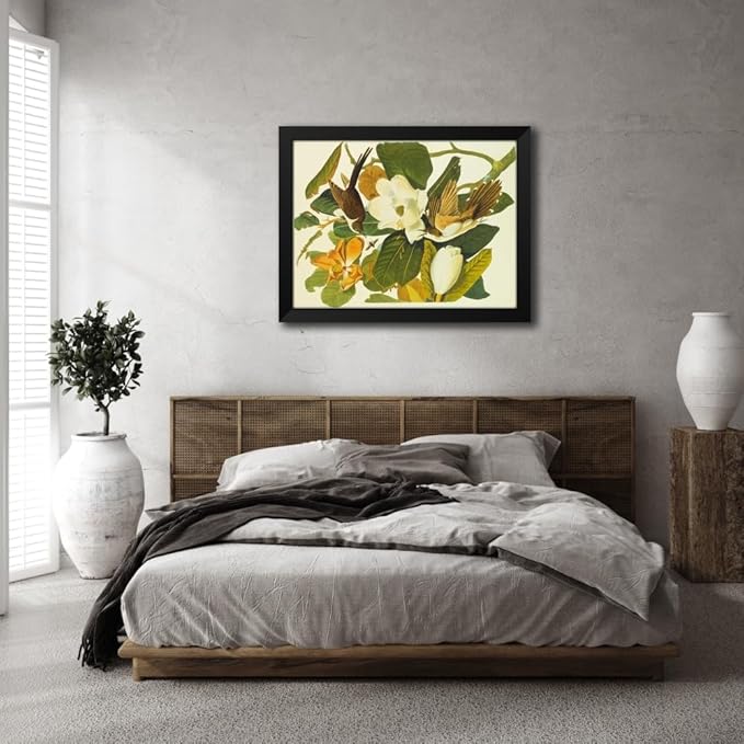 ArtDirect Black-Billed Cuckoo Custom Framed Art Print Giclee Print or Canvas Options with Various Sizes and Customization by Audubon, John James
