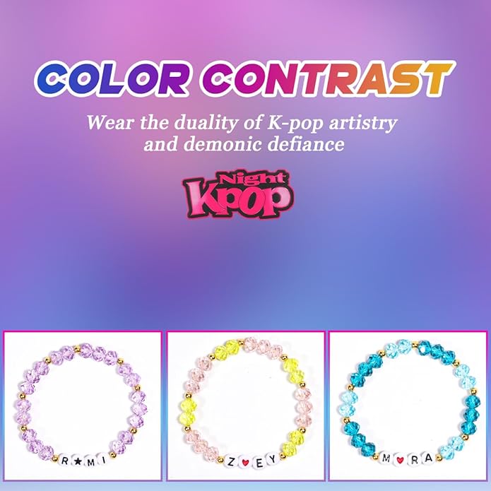 AICase for Kpop Merch Inspired Crystal Bracelets 3 Pcs Stackable Stretch Friendship Beaded Bracelets for k_pop Merchandise Jewelry Gifts for Fans Stocking Stuffers_3077