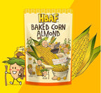 [Official Gilim HBAF] Korean Baked Corn Crunchy Almonds Nut | Nutritious & Gluten Free | Kids Lunch After-School, Work, Trip Camping Snack | Asian Snack Korean Chips Sovenior (Baked Corn, 1x190gram)