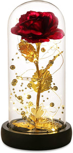 Christmas Day Rose Gifts for Women,Flowers for Delivery Prime,Flower Galaxy Artificial Flower Light Up Rose in A Glass Dome,Anniversary Valentines Birthday Xmas