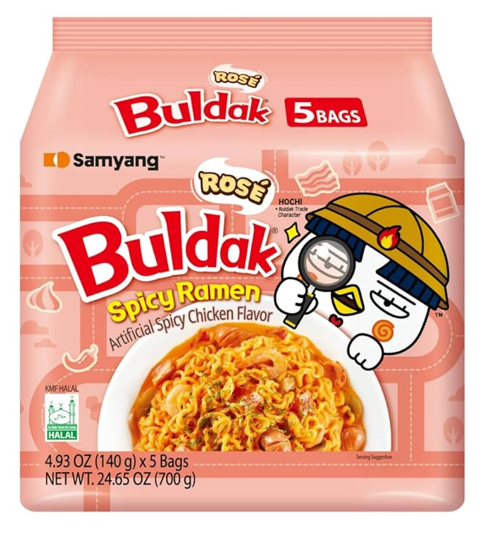 Samyang Buldak Hot Spicy Chicken Ramen Noodle Korean Stir-Fried Ramen (10, ROSÉ)