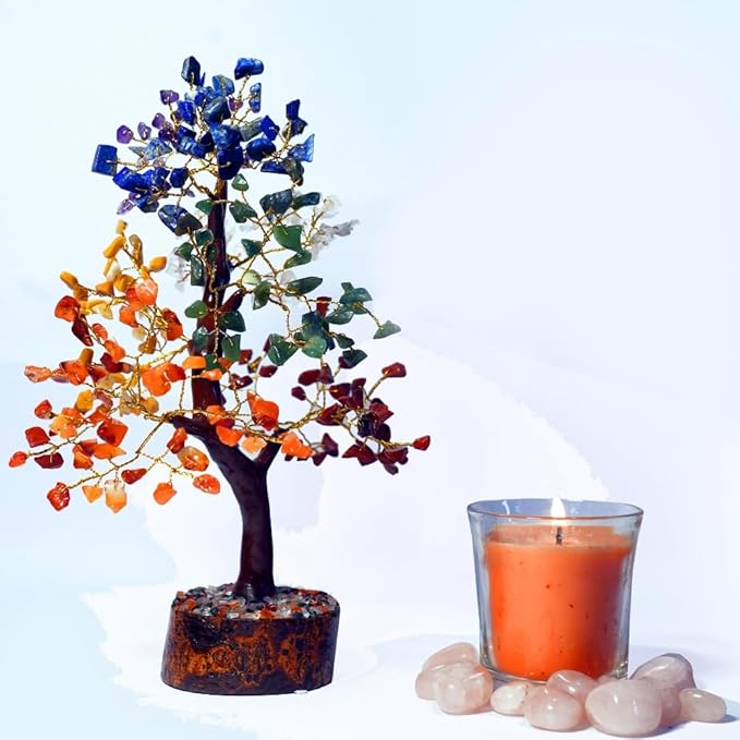 7 Chakra Crystal Tree of Life –Unique Handmade Spiritual Birthday Gifts for Women&Mom- Healing Crystal Gemstone Bonsai for Positive Energy,Good Luck–Feng Shui Home & Office Decor,Housewarming Gifts