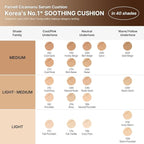Parnell Cicamanu Serum Cushion - Moisturizing Foundation for Soothing, Coverage, Glass Skin and Lightweight for Sensitive and Dry Skin Pearl Skin (0.52 Fl Oz) (17N)