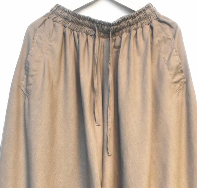 AITFINEISM Men's Drawstring Aladdin Hippie Harem Pants Loose Drop Crotch Trousers