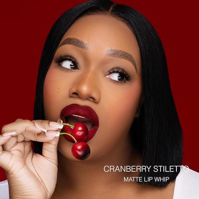 Beauty Bakerie Lip Whip Liquid Lipstick for Women, Waterproof Lip Gloss, Tint, Stain Long Lasting Hydrating Moisturizer, Matte or Metallic, 3.5mL, Cranberry Stiletto