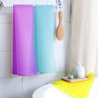 5 Pcs Exfoliating Washcloth Towel, Japanese Exfoliating Cloth for Shower, Body Back Scrubber Bath Towel, Korean Net Sponge Nylon Bath Cloths Skin Loofah Wash Scrub Towels for Women (5 Colors)
