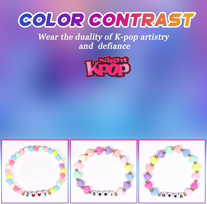 AICase for Kpop Merch Inspired Bracelets 3 Pcs Stackable Stretch Friendship Beaded Bracelets for k pop Costume Outfit Merchandise Jewelry Gifts for Fans Women Christmas Stocking_1