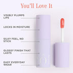 Côte Beauty's Peptide Lip Shine in Branson, Ultra Hydrating & Long-Lasting Coral Plumping Lip Gloss for Women with Hyaluronic Acid, Shea Butter & Jojoba Oil, Vegan & Cruelty-Free, 0.12 Fl Oz