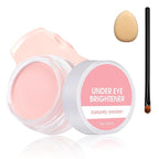 Under Eye Brightener Concealer, Long-Lasting Hydrating and Waterproof Color Corrector for Dark Circles, Full Coverage Lightweight Undereye Brightening Cream with Puff & Concealer Pen, #04 Pink