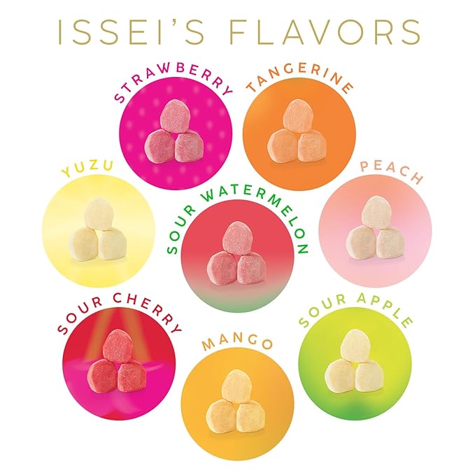 ISSEI Peach Mochi Gummies | Dye-Free Candy | Gluten-Free | Real Sugar, No Artificial Flavors or Colors | Award-Winning Japanese Candy | 4 Oz 1-Pack