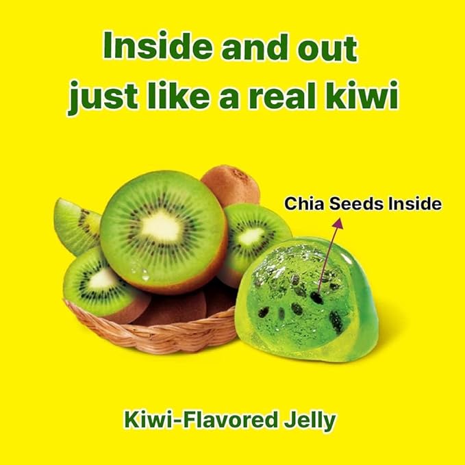 Korean Fruit Jelly Candy – Assorted Chewy Gummy Snacks – 5 Fruity Flavors (Grape, Plum, Lychee, Kiwi, Mango) – Individually Wrapped – Perfect for Kids & Adults – 알맹이젤리 (Grape–1.26oz(36g) × 6pack)