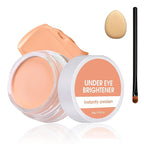 Under Eye Brightener Concealer, Long-Lasting Hydrating and Waterproof Color Corrector for Dark Circles, Full Coverage Lightweight Undereye Brightening Cream with Puff & Concealer Pen, #02 Warm Nude