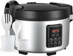 15L/15.8Quart (84 cups cooked rice) Extra Large Commercial Rice Cooker & Food Warmer with Time presetting, 6 Functions, Timer Delay Energy-Efficient for Professional Kitchens,Can preset cooking time