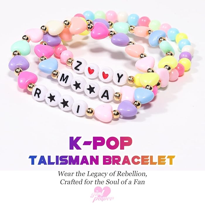 AICase for Kpop Merch Inspired Bracelets 3 Pcs Stackable Stretch Friendship Beaded Bracelets for k pop Costume Outfit Merchandise Jewelry Gifts for Fans Women Christmas Stocking_1