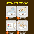 Seoul Ramen Hybrid Cooker | Microwave Ramen in 6 Minutes | Perfect for Korea Ramen, Small Kitchen, or Office | Dishwasher-Safe, Microwaveable, BPA-Free (6 Pack) (Mix)