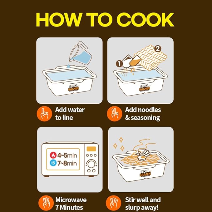 Seoul Ramen Hybrid Cooker | Microwave Ramen in 6 Minutes | Perfect for Korea Ramen, Small Kitchen, or Office | Dishwasher-Safe, Microwaveable, BPA-Free (6 Pack) (Mix)