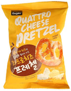 Quattro Cheese Flavored Pretzels, Korean Crunchy Snack, Cheese Blend Flavor, Bold and Savory