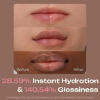 PDRN Tinted Lip Serum – High Gloss Ultra Hydrating Natural Glow, Non-Sticky Volumizing Color Glaze with Long-Lasting Shine, Nourishing Moisturizing Repair for Chapped Lips (0.34 oz)