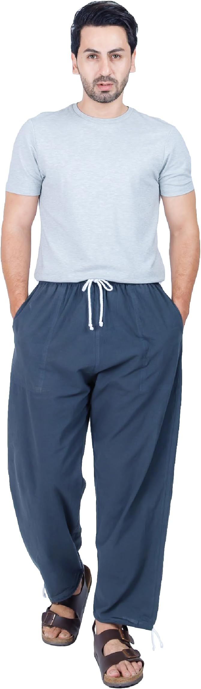 Baggy Sweatpants Men Cotton, Drawstring Lounge Pants, Relaxed Fit, Ideal for Comfort