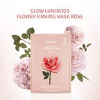 JMsolution Glow Luminous Flower Firming Mask | Rosewater & 4 Flower Extracts for Hydration, Firming & Radiance | 10 Sheets | Korean Skincare Sheet Mask for All Skin Types