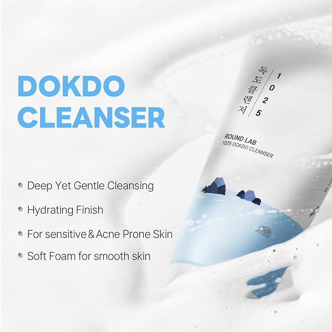 ROUND LAB 1025 Dokdo Cleansing Oil 200ml + 1025 Dokdo Cleanser 150ml Set | double cleansing, deep pore cleansing, for sensitive, pore-clogged skin