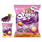 Korean Fruit Jelly Candy – Assorted Chewy Gummy Snacks – 5 Fruity Flavors (Grape, Plum, Lychee, Kiwi, Mango) – Individually Wrapped – Perfect for Kids & Adults – 알맹이젤리 (Grape–1.26oz(36g) × 6pack)