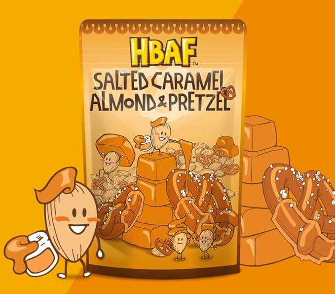 [Official Gilim HBAF] Korean Salted Caramel & Pretzel Almonds Nut Protein Snack | After-School, Lunch, Office, Work, Trip Camping Snack | Pre-workout Snack | Healthy Snacks| Korean Souvenir (Caramel Pretzel 1x190gram)