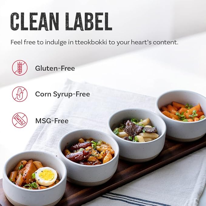 O’Food Tteokbokki Korean Rice Cakes – [Original Gochujang | Pack of 1] – Gluten-Free (Except BBQ), Healthy/ Savory/ Bold/ Fiery, 0 Cholesterol/ 0 Trans Fat/ No MSG/ No Corn Syrup, Spicy Street Snack, Ready in Minutes