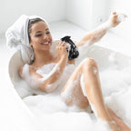 African Net Long Bath Net Sponge,JASSINS Bathing Body Exfoliating Shower Body Back Scrubber Skin Smoother,Stretch Length to 66 INCH (Black)