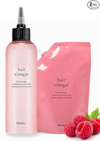 A’PIEU Raspberry Hair Vinegar Rinse & Refill Bundle 6.76 + 13.6 fl oz - Scalp Treatment for pH Balance | Clarifying, Dandruff & Oil Control | Silky, Shiny Hair