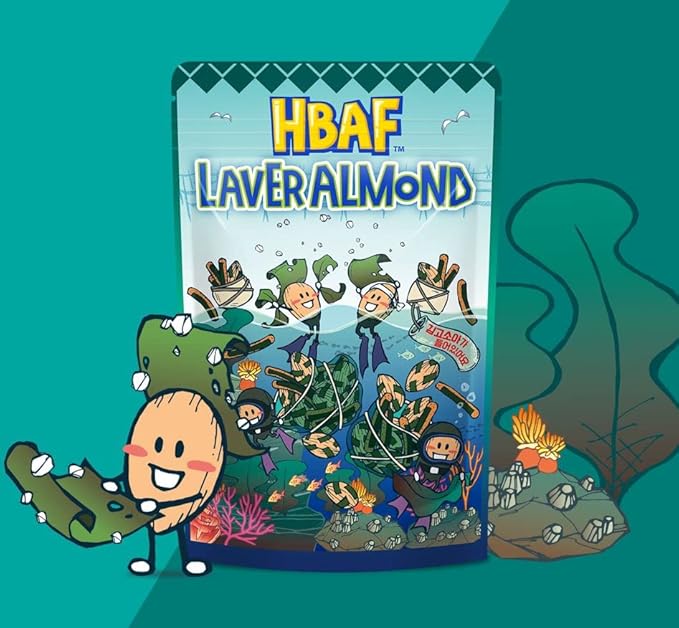 [Official Gilim HBAF] Korean Seasoned Laver Almonds Nut Snack | Kids, School, Office, Trip Snack | Pre-workout Snack | Asian Snacks (Seaweed, 1 x 120 gram pack)
