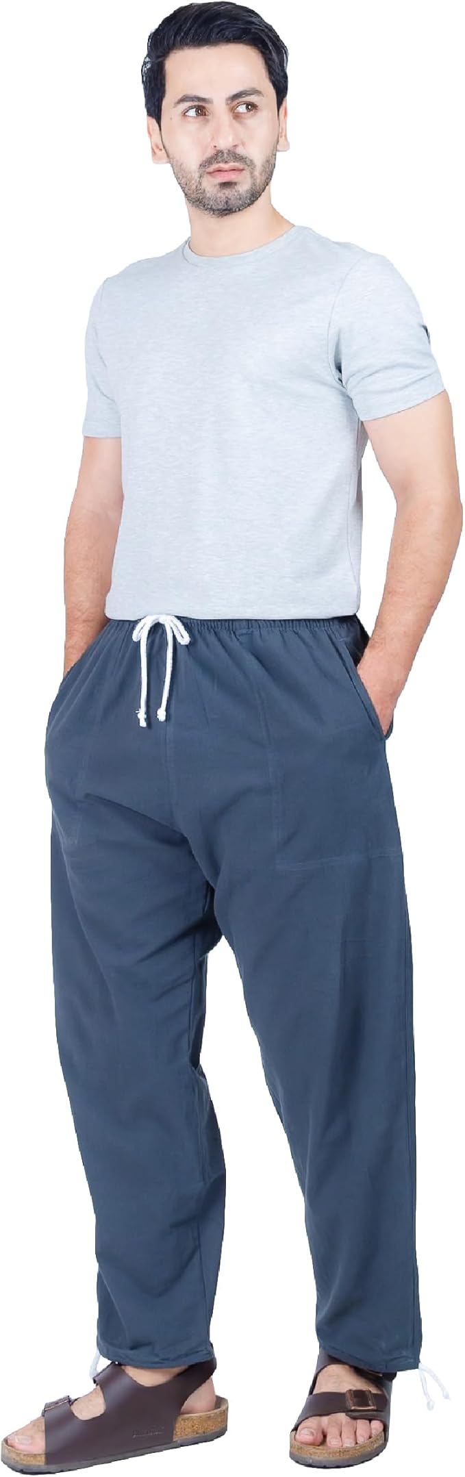 Baggy Sweatpants Men Cotton, Drawstring Lounge Pants, Relaxed Fit, Ideal for Comfort