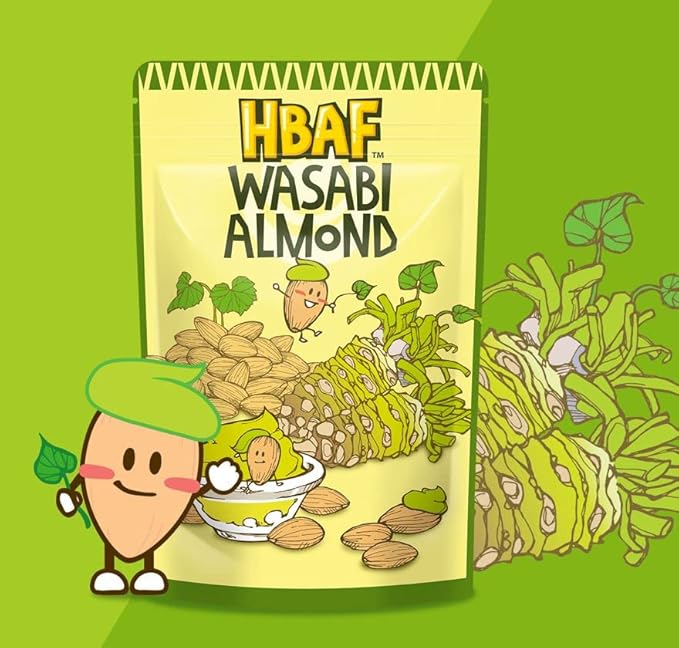 [Official Gilim HBAF Brand] Korean Seasoned Almonds 3 Flavor Pack Mix (wasabi, 1 x 190g, Honey Butter, 1 x 190g, Baked Corn, 1 x 190g)