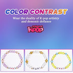 AICase for Kpop Merch Cosplay Inspired Bracelets 3 Pcs Stackable Stretch Friendship Beaded Crystal Bracelets for k pop Outfit Costume Merchandise Jewelry Gifts for Fans Women Christmas Stocking_70