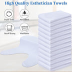 12 Pieces Facial Towels Split Design Soft Esthetician Towels Removing Spa Microfiber Face Cloth for Home Salon Facial Steam Massage and Cleansing(White)