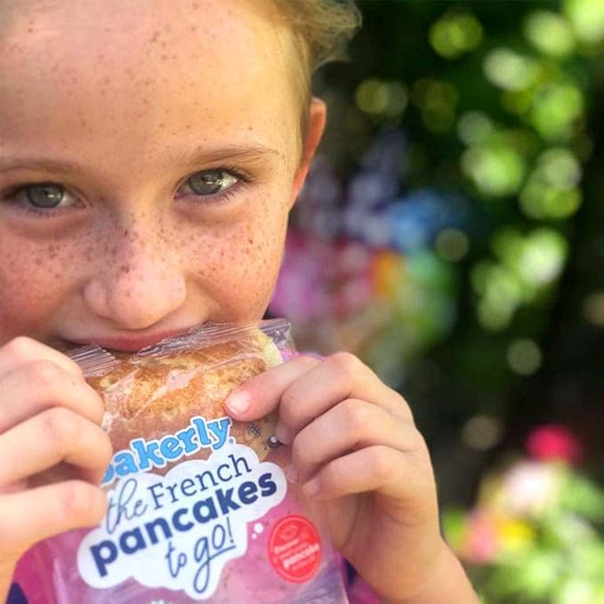 bakerly French Pancakes To Go! Non GMO, Free from Artificial Flavors & Colors, Pack of 4, 6-Count (24 Total Pancakes)