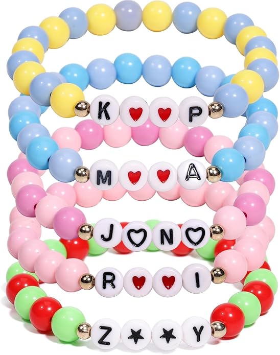 AICase for Kpop Merch Cosplay Inspired Bracelets Outfit Costume 5 Pcs Stackable Stretch Friendship Beaded Bracelets for k pop Merchandise Jewelry Gifts for Fans Women Christmas Stocking_57