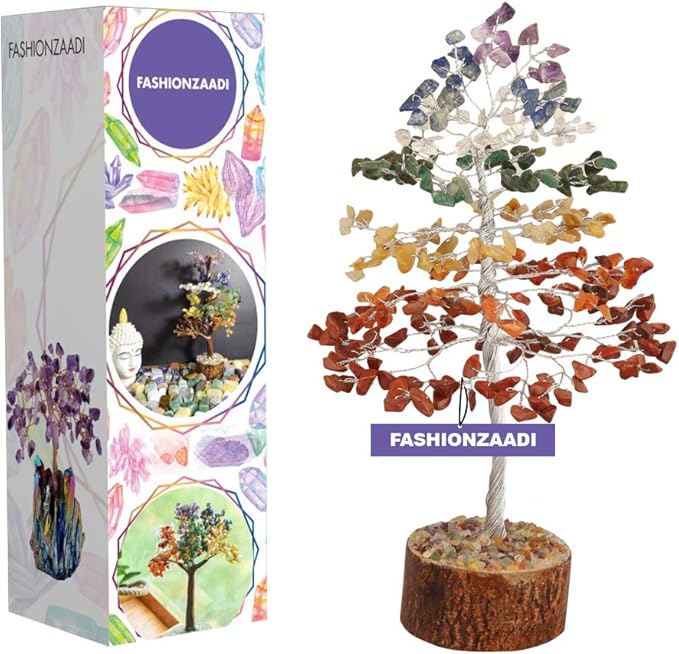 FASHIONZAADI Seven Chakra Crystal Tree Birthday Gifts for Women, Healing Crystal Tree of Life Sister Gifts Room & Home Decor Gift for Mom Her Positive Energy New Home House Warming Gift Women Unique