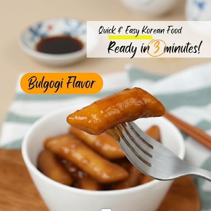 Yopokki Instant Tteokbokki Cup (Bulgogi, Cup of 2) Korean Street food with Bulgogi flavored sauce Topokki Rice Cake - Quick & Easy to Prepare