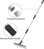 5.5FT Garden Rakes with Anti-Slip Grip Handles for Various Gardening Tasks