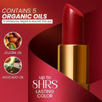 𝗘𝘀𝘀𝗲𝗻𝗰𝗲 𝗼𝗳 𝗔𝗿𝗴𝗮𝗻 Moisturizing Deep Red Lipstick, Tinted Lip Balm with Pure Organic Argan Oil, Shea Butter Lip care, Lip Moisturizer, Long Lasting Lipstick Cabernet