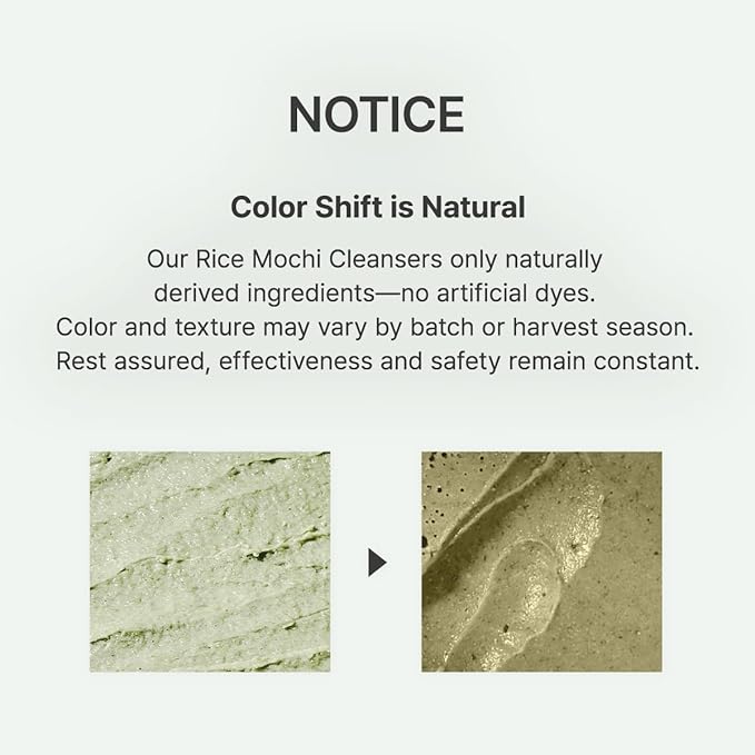 Korean Rice Mochi Face Cleanser - Face Wash, Gentle Scrub All in One for Deep Cleansing, Moisturizing, Pore Minimizing, Acne-Prone Skin, Removing Blackhead with Rice Water & Green Tea