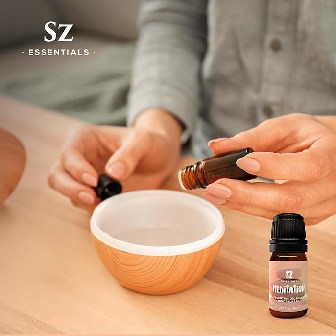 Meditation 100% Pure Essential Oil Blend - Perfectly Balanced for Shadow Work, Hot & Cold Yoga - Elevated and Deep Scent a Must Try for Meditation - Vegan - 0.17oz (5ml)