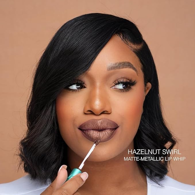 Beauty Bakerie Lip Whip Liquid Lipstick for Women, Waterproof Lip Gloss, Tint, Stain Long Lasting Hydrating Moisturizer, Matte or Metallic, 3.5mL, Hazelnut Swirl