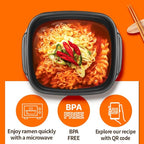 Seoul Ramen Hybrid Cooker | Microwave Ramen in 6 Minutes | Perfect for Korea Ramen, Small Kitchen, or Office | Dishwasher-Safe, Microwaveable, BPA-Free (6 Pack) (Mix)