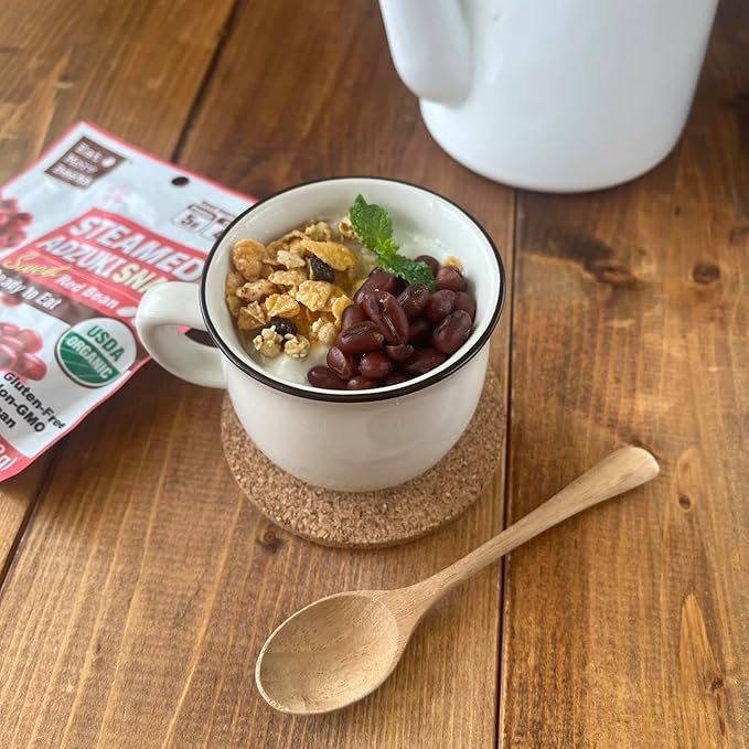 【Eat More Beans】STEAMED ADZUKI SNACK -Sweet Red Bean, steamed bean, Organic Adzuki Beans, healthy USDA Certified, Vegan, Non-GMO (2oz, 10packs)