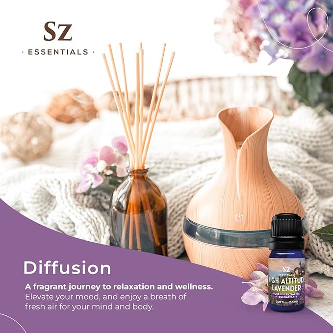 High Altitude Lavender - 100% Pure Essential Oil - Grown in High Altitude - Bulgarian - Rich & Floral Scent with Fresh Overtones - Therapeutic Grade & Vegan - 0.22 fl oz (6.5ml)